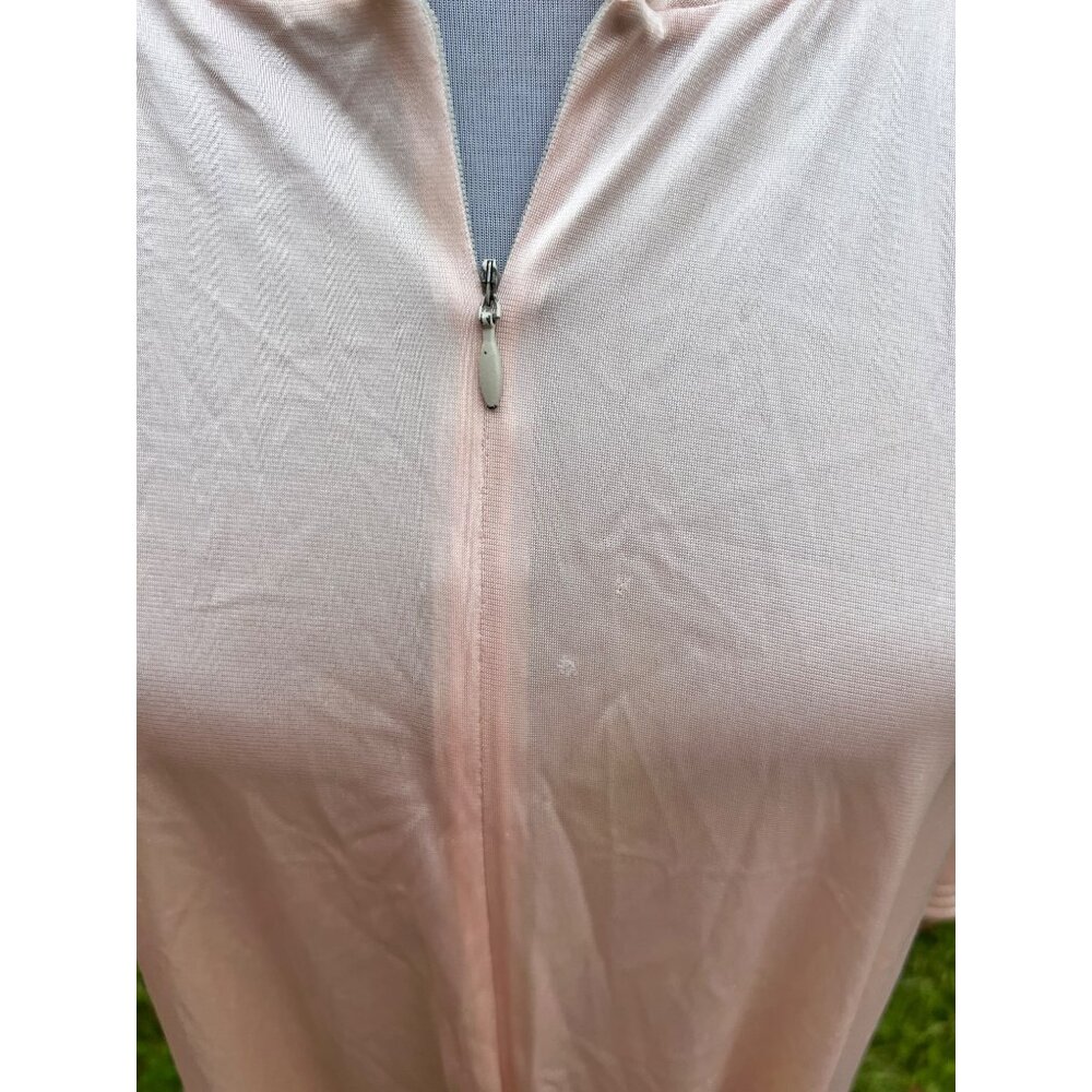 Vintage Vanity Fair Pink Peach Zip Hostess Robe Dress Medium - Picture 5 of 8